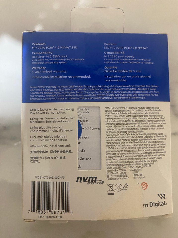 WD Blue M.2 SSD 1TB SN580 1TB - Görsel 3