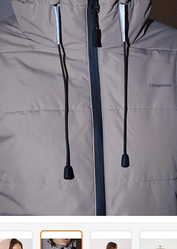 Bej Su itici Kadın Kışlık Mont - Görsel 3