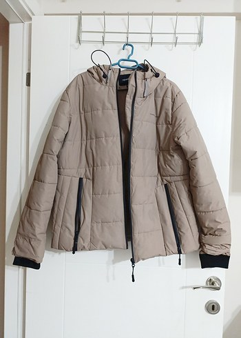 Bej Su itici Kadın Kışlık Mont - Görsel 5