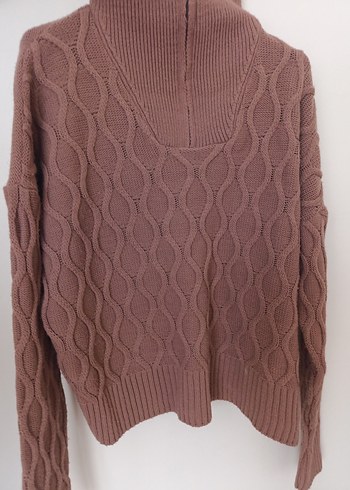 Kadın Örgü Triko Yarım Fermuarlı - Görsel 5