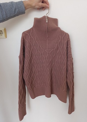 Kadın Örgü Triko Yarım Fermuarlı - Görsel 2