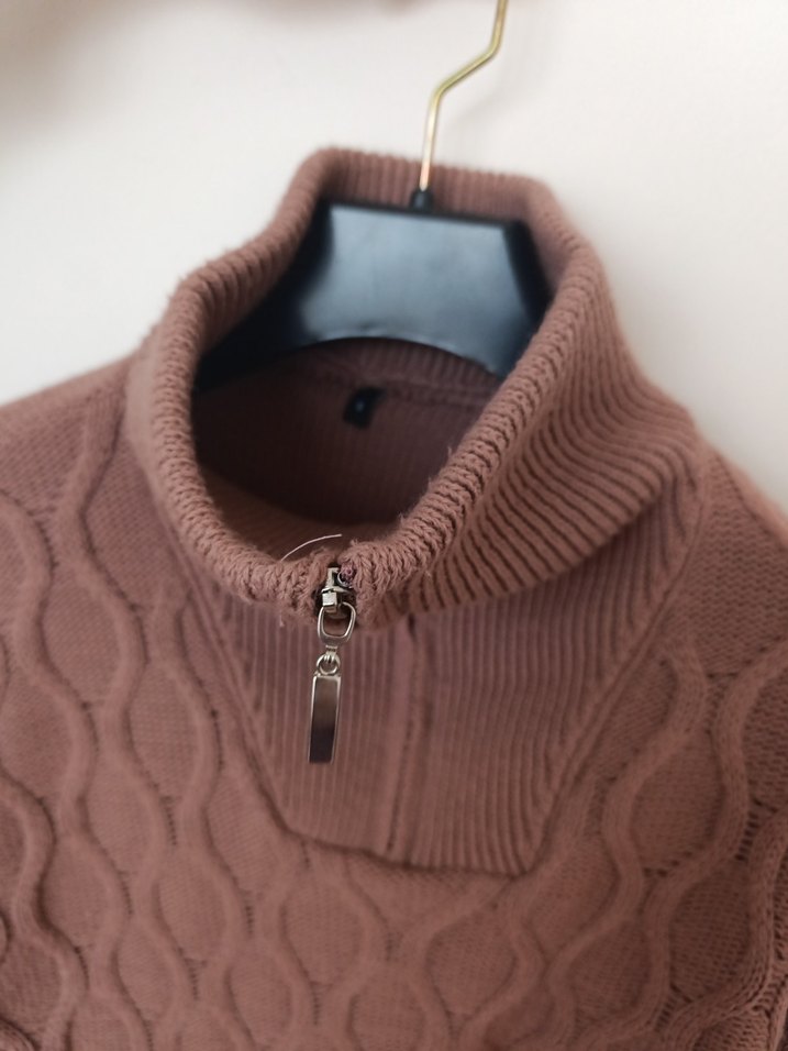 Kadın Örgü Triko Yarım Fermuarlı - Görsel 3