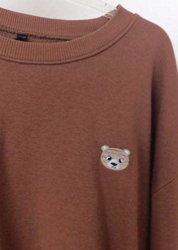 Kahverengi ayıcıklı kazak oversize - Görsel 2