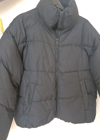 Siyah Fermuarlı Kısa Kadın Kışlık Mont - Görsel 5