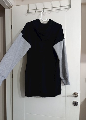 Gri Siyah Kapüşonlu Tunik - Görsel 3