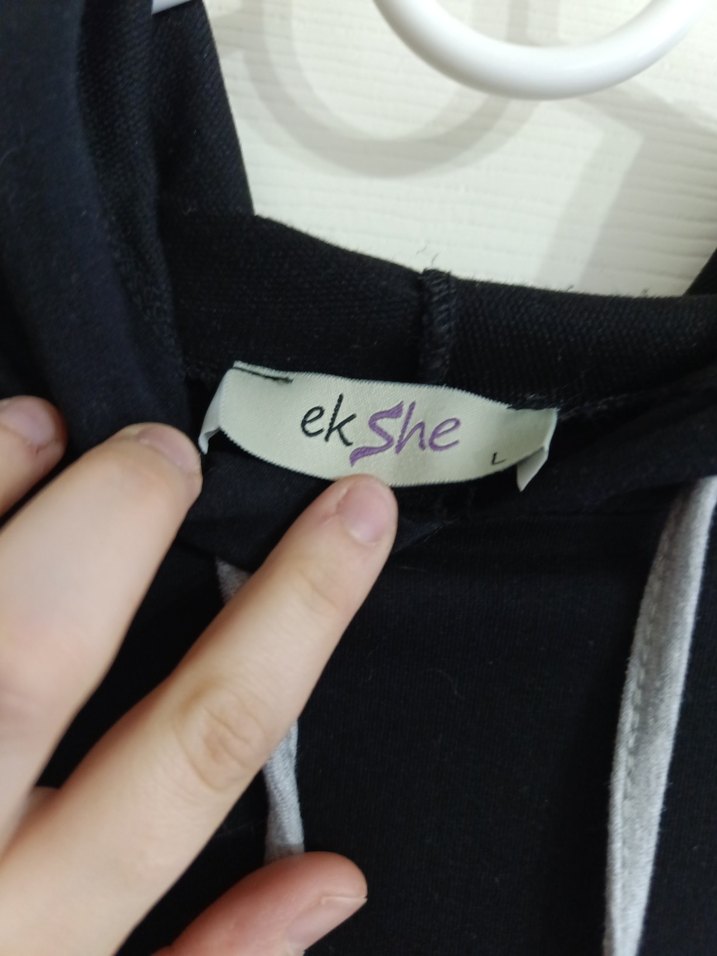 Gri Siyah Kapüşonlu Tunik - Görsel 2