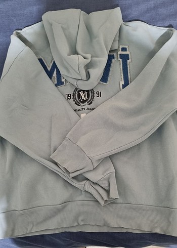 Mavi Baskılı Kapüşonlu Sweatshirt - Görsel 2