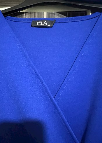 Mavi Drapeli Uzun Elbise - Görsel 7