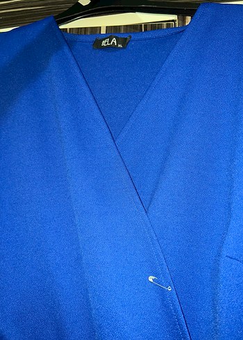 Mavi Drapeli Uzun Elbise - Görsel 4