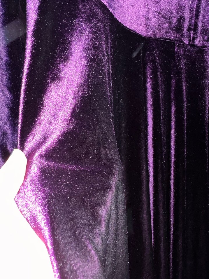 Mor Uzun Kadın Elbisesi, Drapeli, Goth Tarzı - Görsel 3