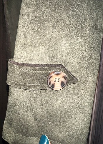 Kadın Süet Uzun Kemerli Trençkot - Görsel 3