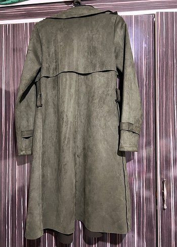 Kadın Süet Uzun Kemerli Trençkot - Görsel 5