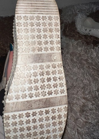 Dantel İşlemeli Bej Dolgu Topuklu Kadın Babet - Görsel 7