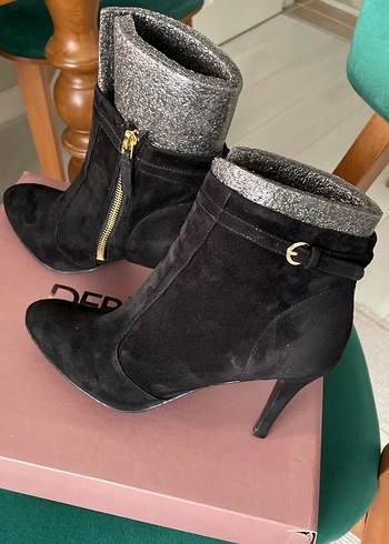 Nine west Siyah Süet Stiletto Topuklu Kadın Bot - Görsel 4