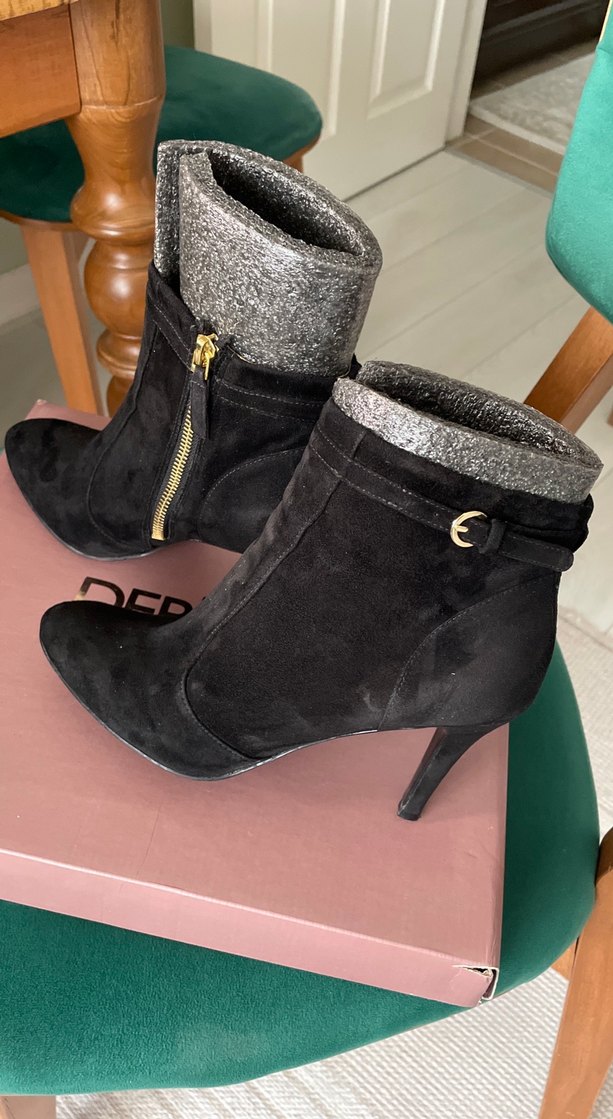 Nine west Siyah Süet Stiletto Topuklu Kadın Bot - Görsel 4