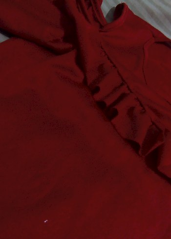 Kırmızı Fırfırlı Uzun Kollu bluz - Görsel 2