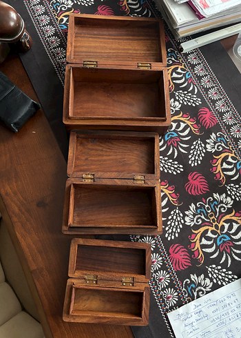 Ahşap Vintage Eşya Kutusu 3 adet - Görsel 2