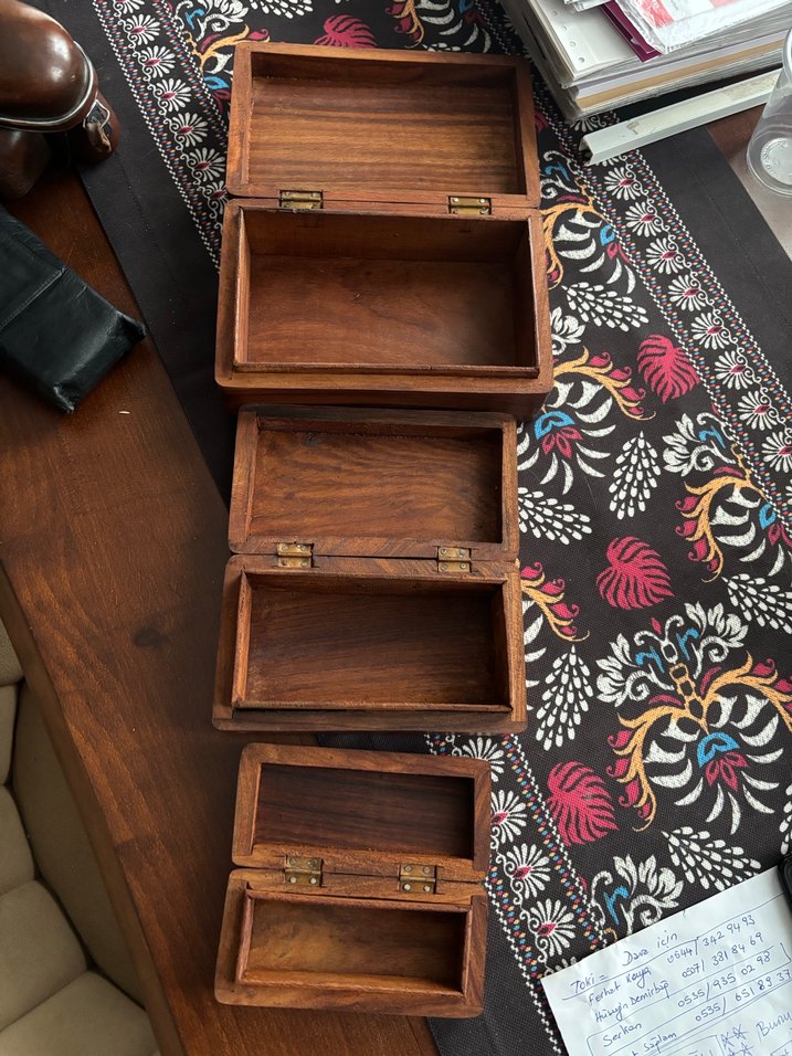 Ahşap Vintage Eşya Kutusu 3 adet - Görsel 2