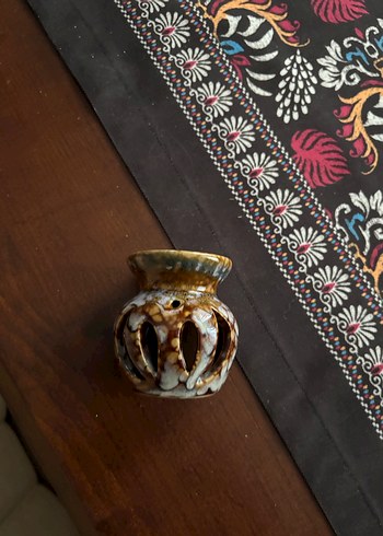 Koyu Kahverengi Seramik Mumluk - Görsel 4