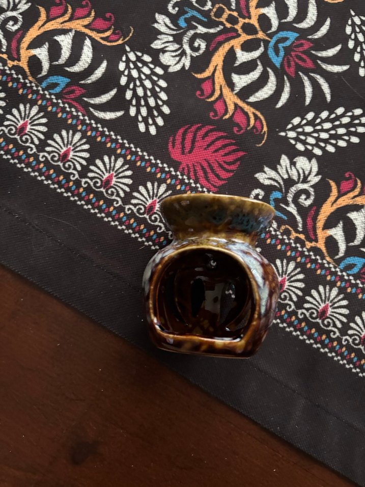 Koyu Kahverengi Seramik Mumluk - Görsel 5