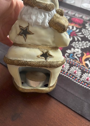 Parlak Beyaz Noel Baba Mumluk Biblo - Görsel 4