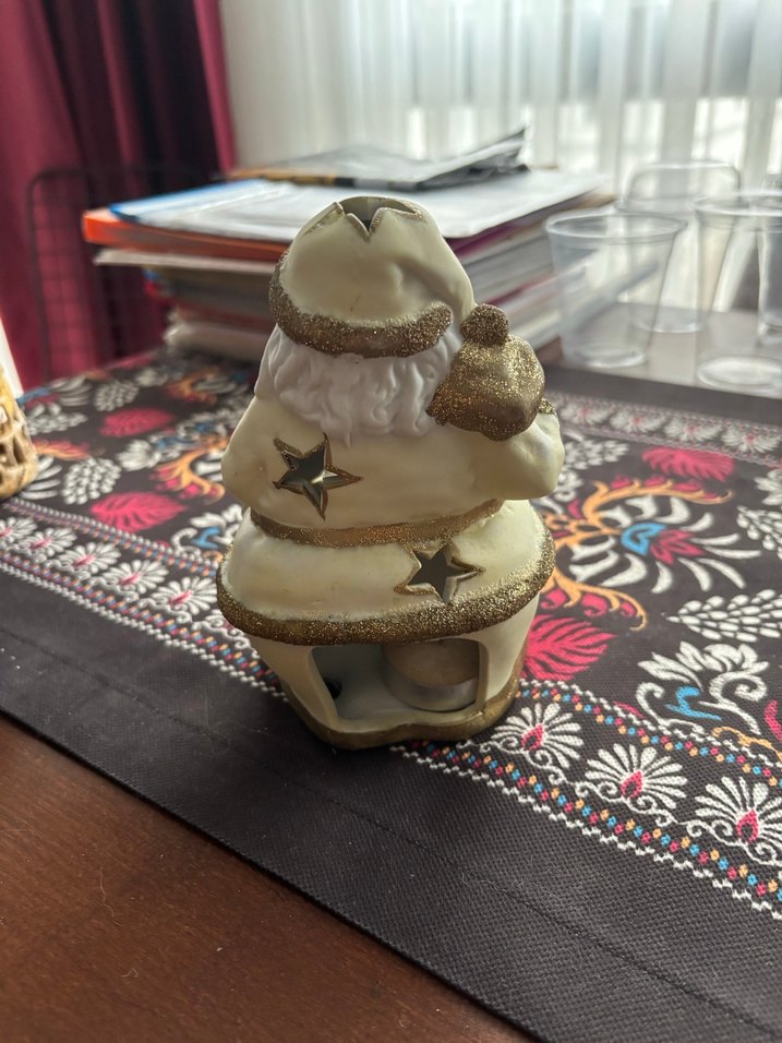 Parlak Beyaz Noel Baba Mumluk Biblo - Görsel 2