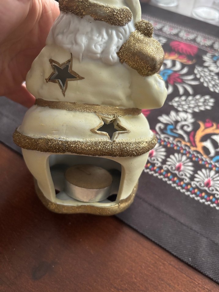 Parlak Beyaz Noel Baba Mumluk Biblo - Görsel 4