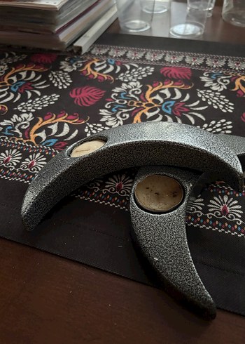 Döküm Yarım Ay Tasarımlı Mumluk Seti - Görsel 3