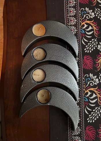 Döküm Yarım Ay Tasarımlı Mumluk Seti - Görsel 2