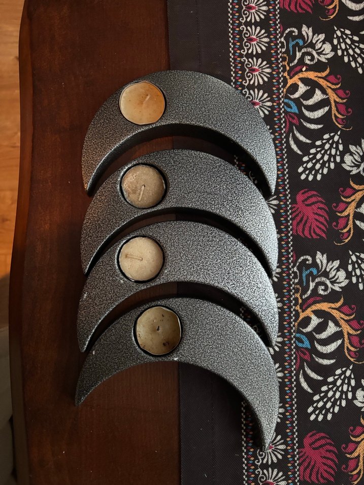 Döküm Yarım Ay Tasarımlı Mumluk Seti - Görsel 2