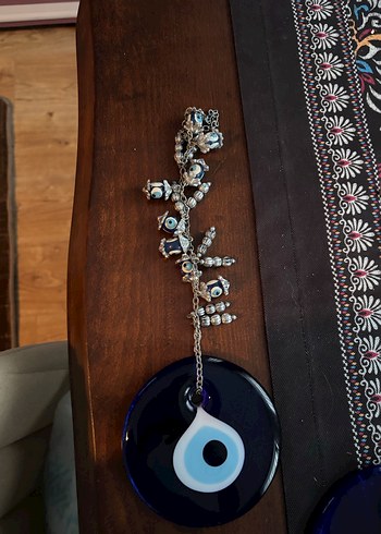 Nazar Boncuğu İşlemeli Duvar Süsü 3lü - Görsel 2