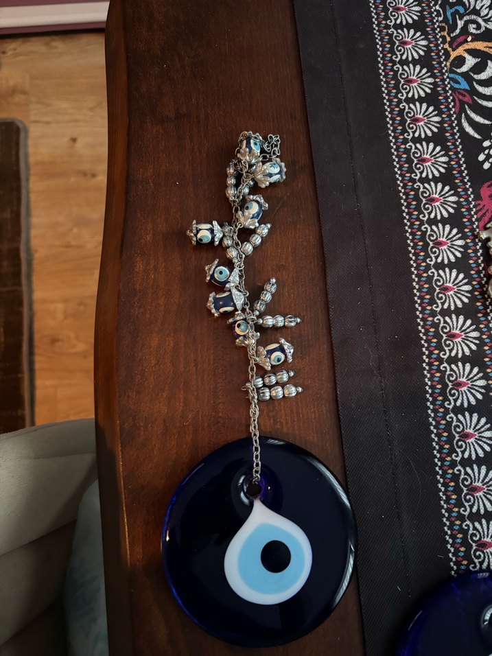 Nazar Boncuğu İşlemeli Duvar Süsü 3lü - Görsel 2