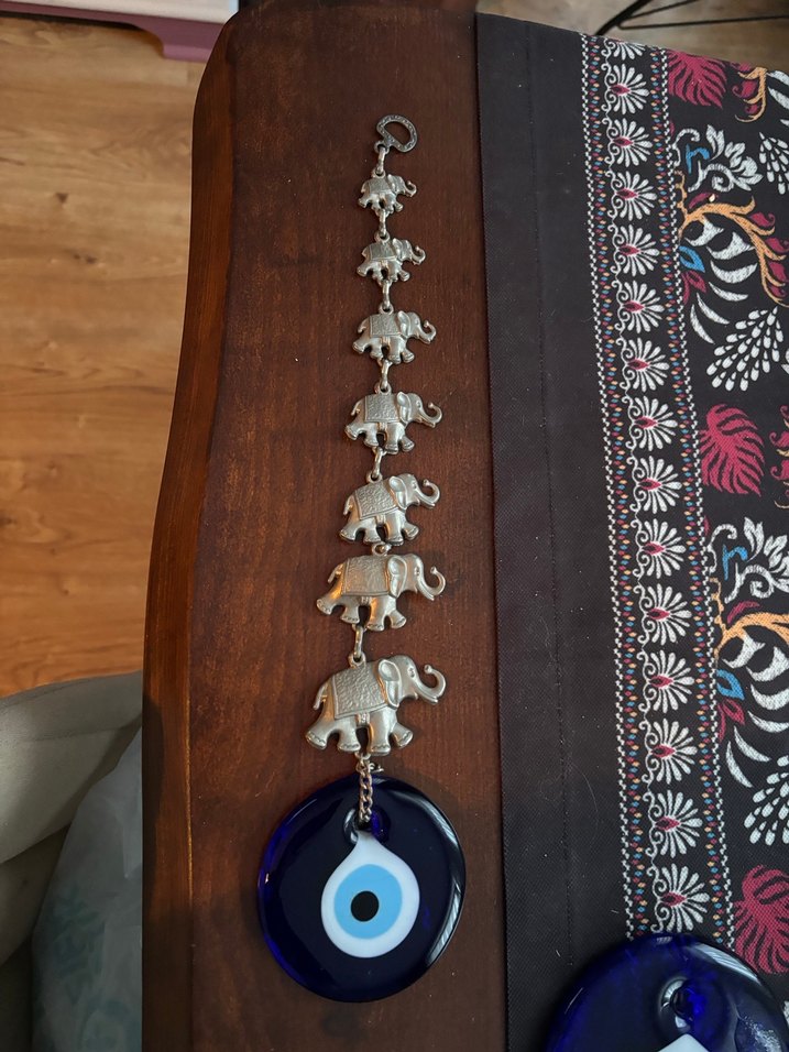 Nazar Boncuğu İşlemeli Duvar Süsü 3lü - Görsel 3