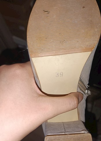 39 Numara Bambi Gri Süet Topuklu Bot  Sadece 1 Kez Giyildi - Görsel 8