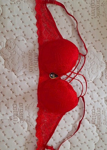 Kırmızı Dantelli Sütyen ve Külot Takımı 95/Beden - Görsel 3