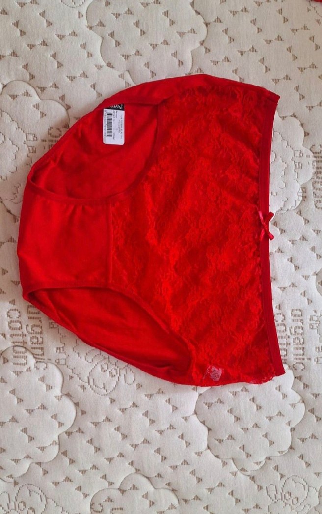 Kırmızı Dantelli Sütyen ve Külot Takımı 95/Beden - Görsel 2