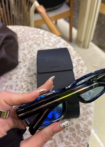 prada Siyah mavi cam unisex Güneş Gözlüğü - Görsel 9
