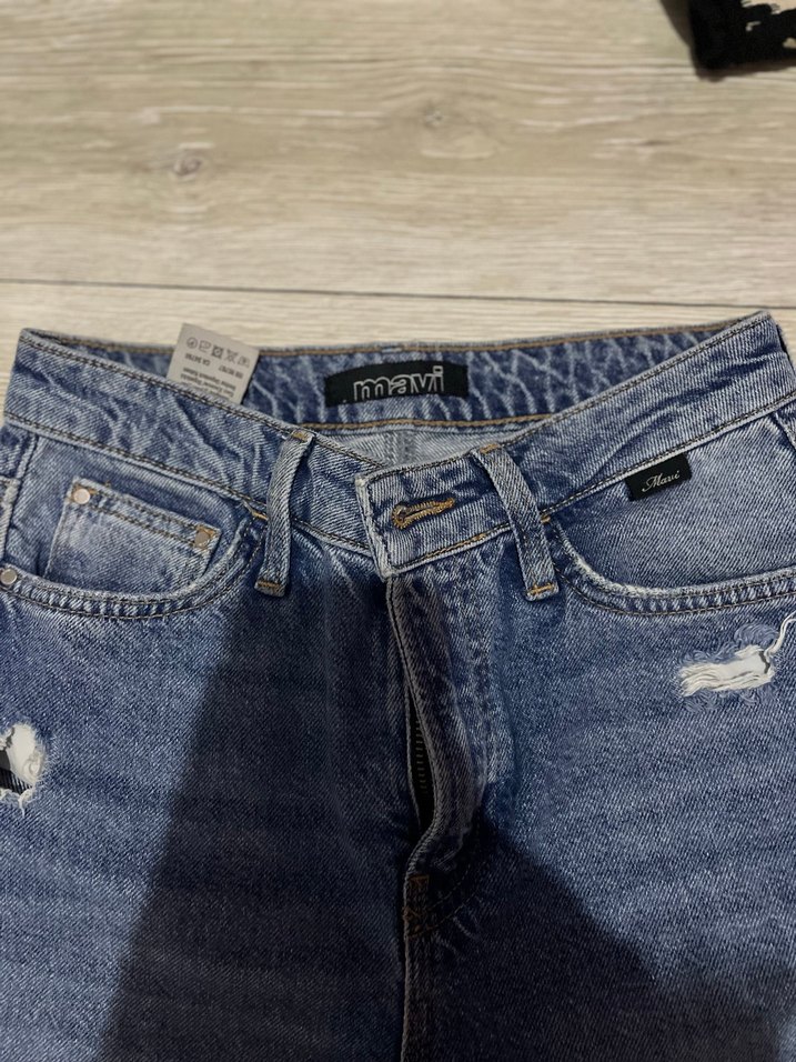 Kadın Mavi Bol Kesim Denim Pantolon - Görsel 2