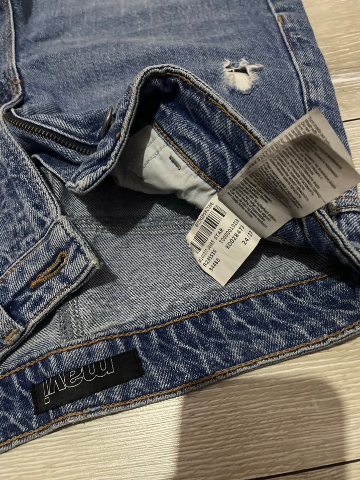 Kadın Mavi Bol Kesim Denim Pantolon - Görsel 3