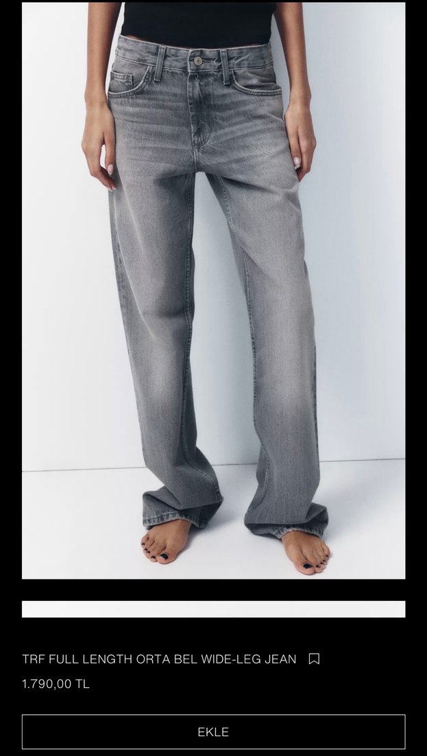 Zara TRF WIDE LEG JEAN - Görsel 3