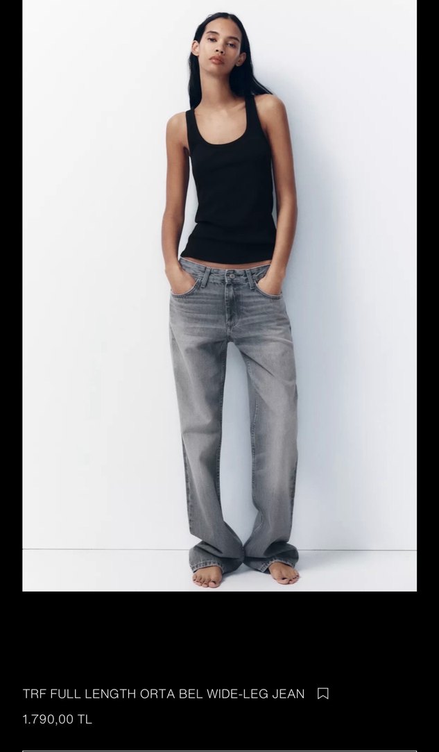 Zara TRF WIDE LEG JEAN - Görsel 2