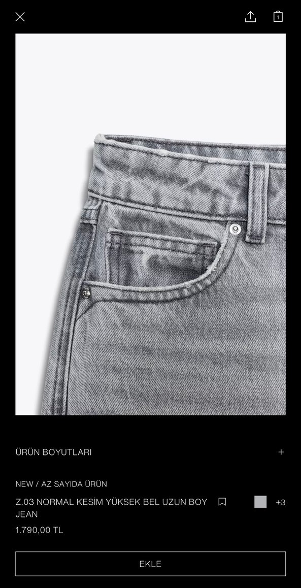 Zara yüksek bel jean - Görsel 5