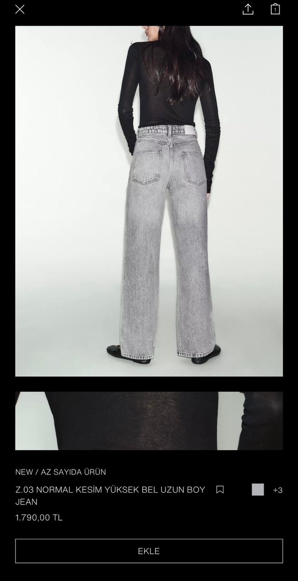 Zara yüksek bel jean - Görsel 3