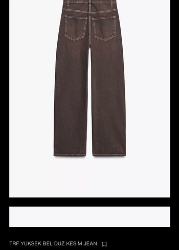 TRF Yüksek Bel Düz Kesim Kahverengi Jean - Görsel 2