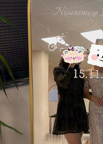 Haki Yılan Desenli Mini Elbise - Görsel 3