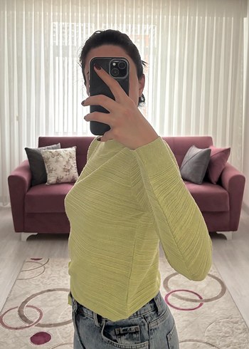 Mango Yeşil Triko Uzun Kollu Kadın Kazak - Görsel 2