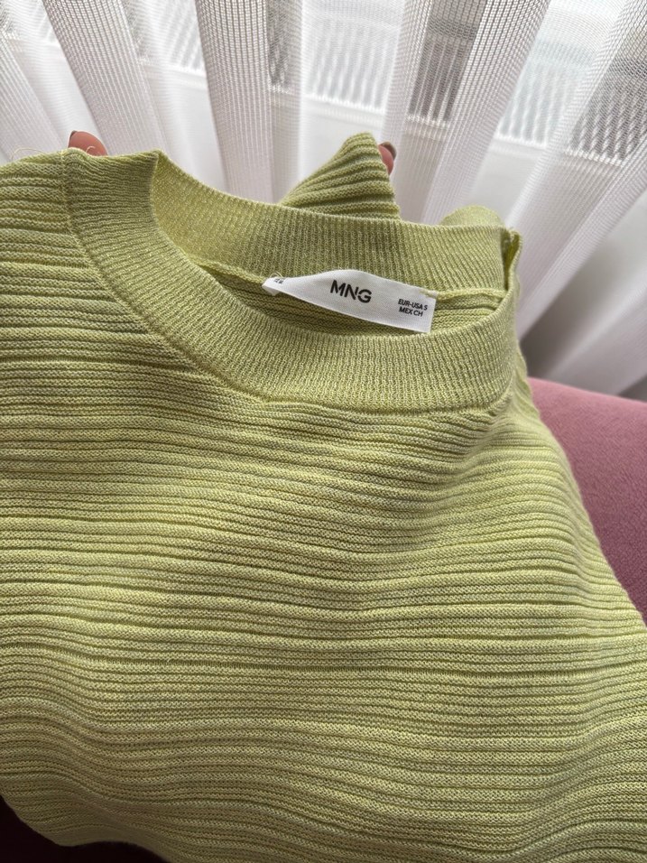 Mango Yeşil Triko Uzun Kollu Kadın Kazak - Görsel 3