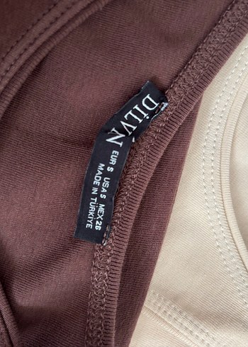 Dilvin Bej & kahverengi ikili Basic Kadın Pamuklu Atlet - Görsel 4