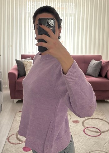 Mor Pastel Kadın Triko Kazak - Görsel 2