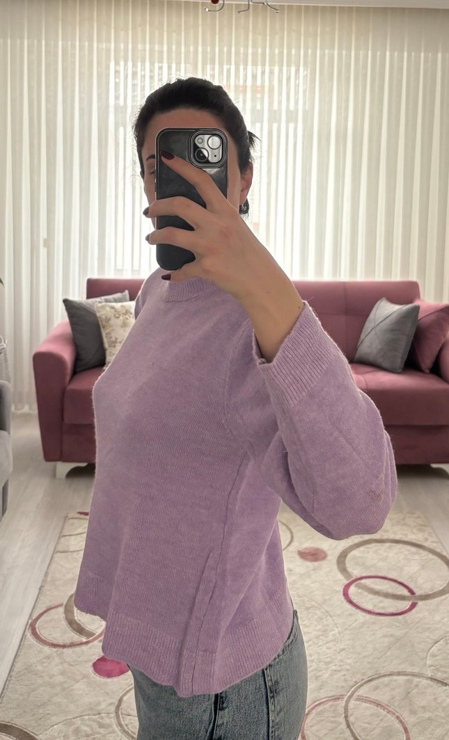 Mor Pastel Kadın Triko Kazak - Görsel 2